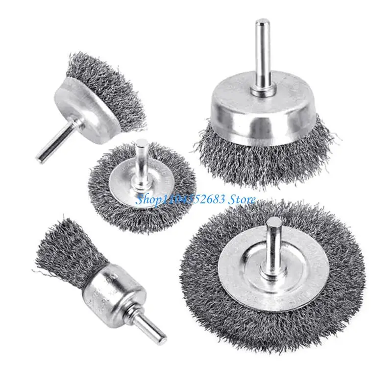 

Y6GD 12Pcs Wire Brush for Drill Set Wheel Brush,Cup Brush Pen Brush Set for Drill