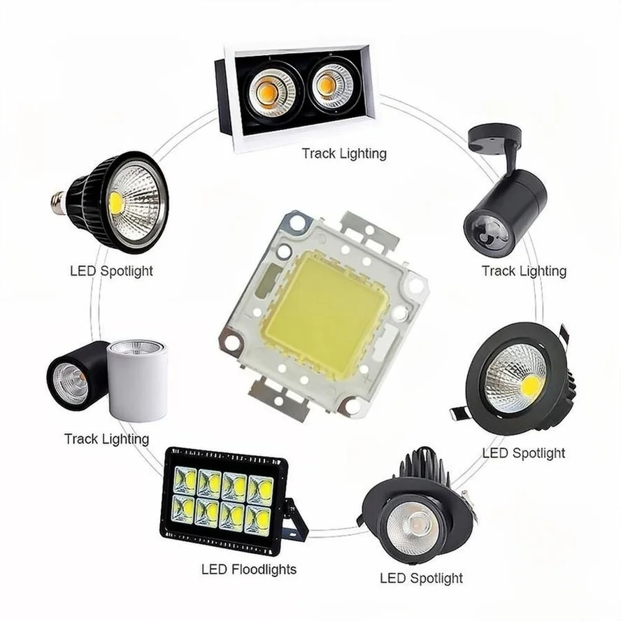 High Brightness LED Beads, COB Chip, branco quente para DIY Flood Light, Spotlight, 100W, 50W, 30W, 20W, 10W, 3 PCs