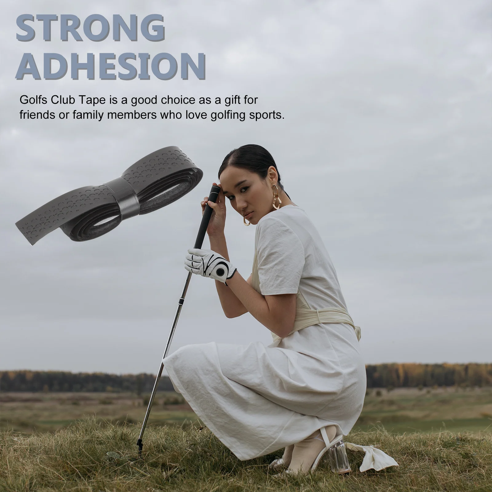 

2Pcs Golf Grip Tape Strong Self-Adhesive Universal Club Wrap for Hockey Ice Hockey Multi-Use Non-Skid Outdoor Sport Protection