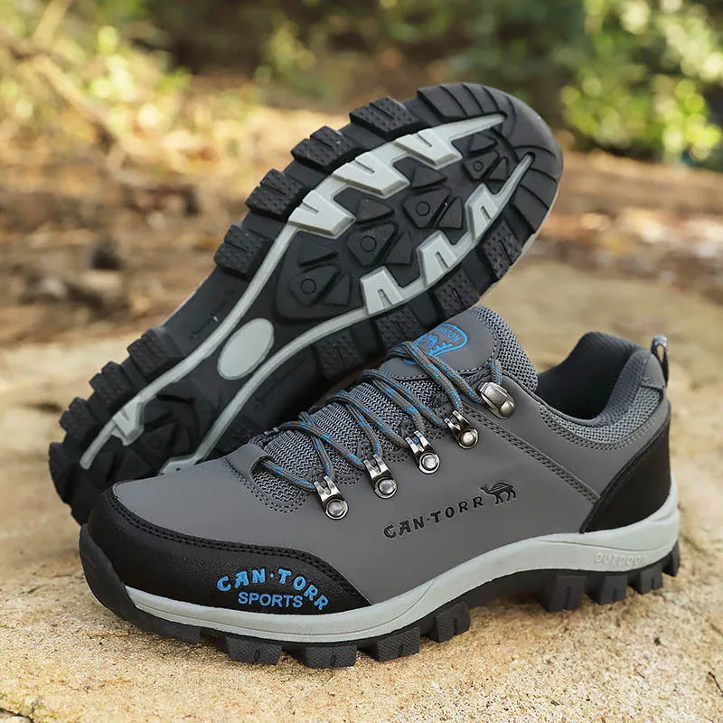 

Men Autumn Winter Big Size Fleece Lined Outdoor Wear Resistant Hiking Casual Sports Dad Work Shoes