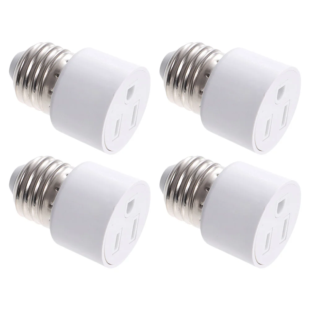 4 Pcs Light Bulbs Socket Converter Lighting Accessory Outlet Plug Splitter To White