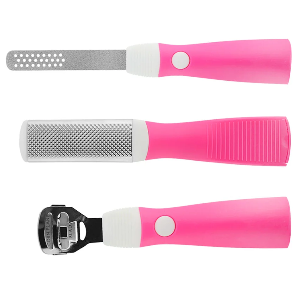 1 セットフットファイルペディキュアツールプロフェッショナルフットデッドスキンリムーバー角質コーンハードスキンマニキュアエクスフォリエーターツールピンク