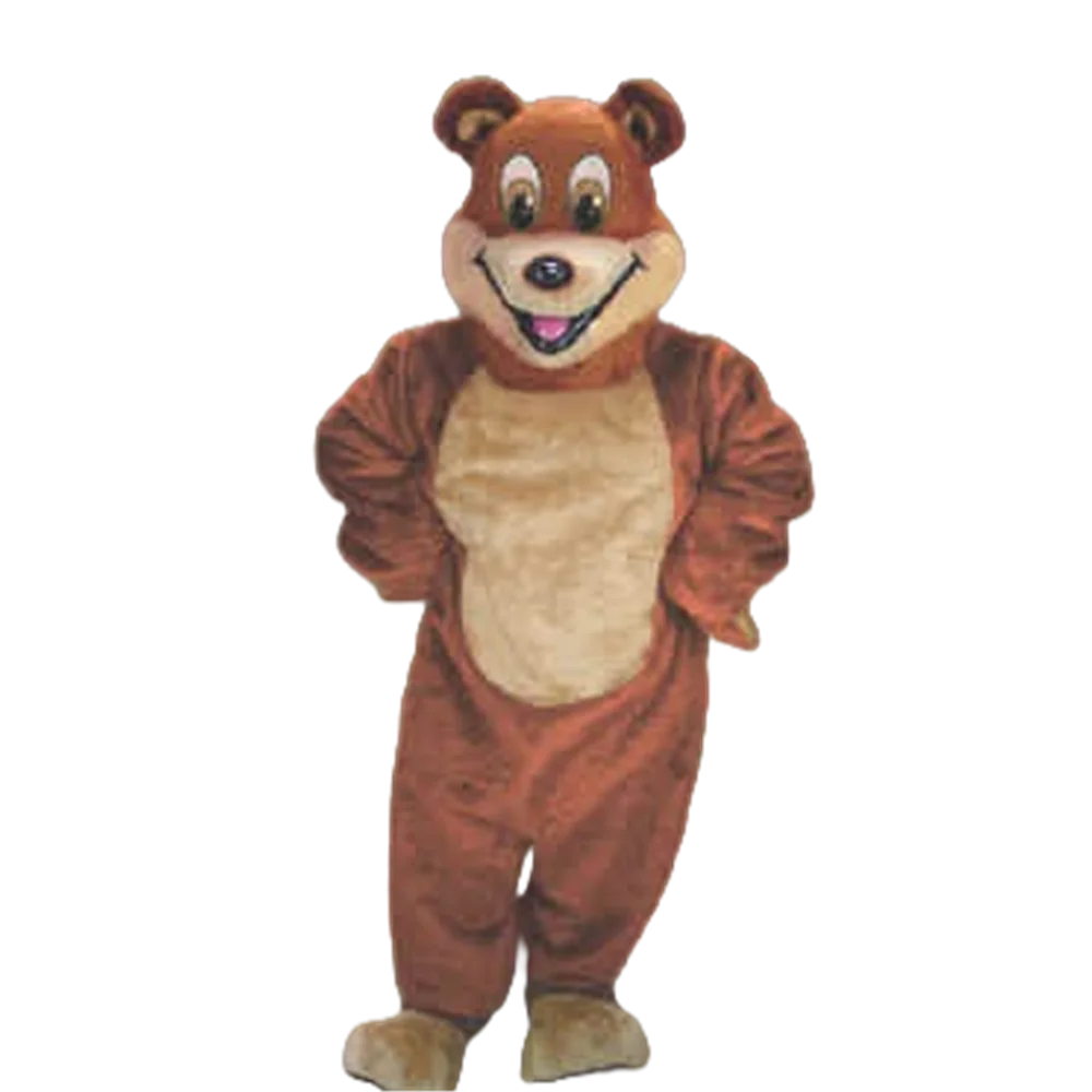 Smiling Cartoon Bear Mascot Costume Deluxe Plush Brown Bear Mascotte Mascota Costume Outfit Suit Fancy Dress SW506