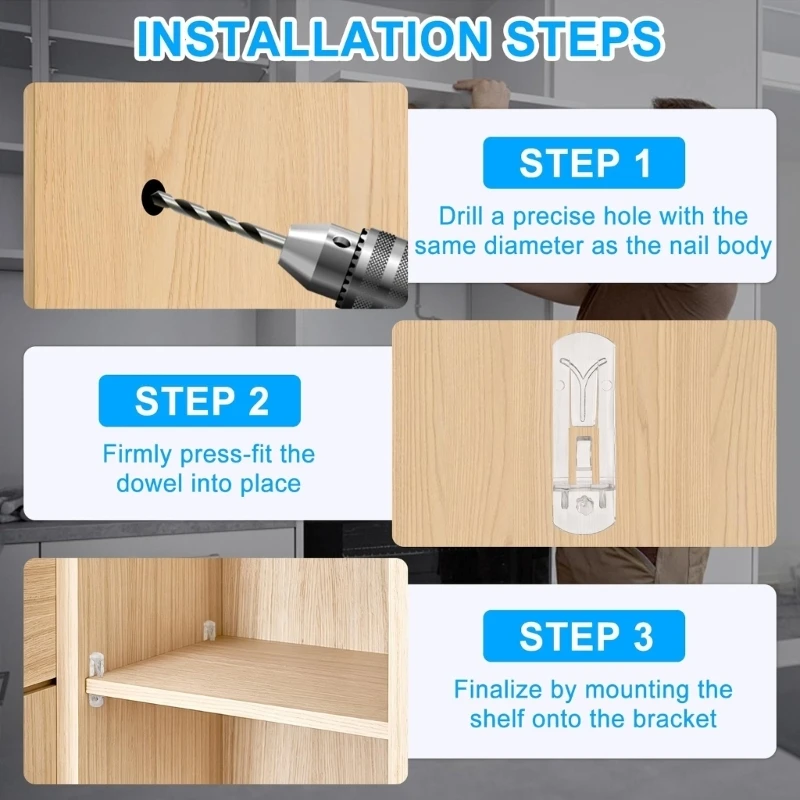 Verriegelbare Regal-Hardware-Stützstifte, 20 Stück, für Schrankregal-Reparaturen, 3 x – Detail 1