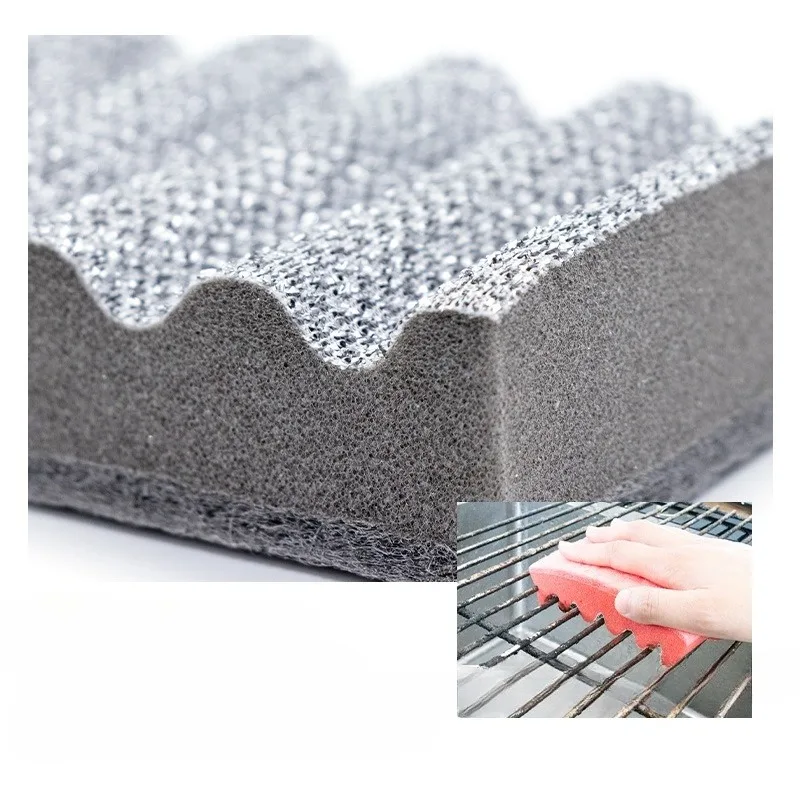 Mesh Grill Rack Rust Remover Sponge Scrub Gap Brush BBQ Net Cleaning Wiper Durable Kitchen Outdoor Barbecue Grease Dirt Eraser