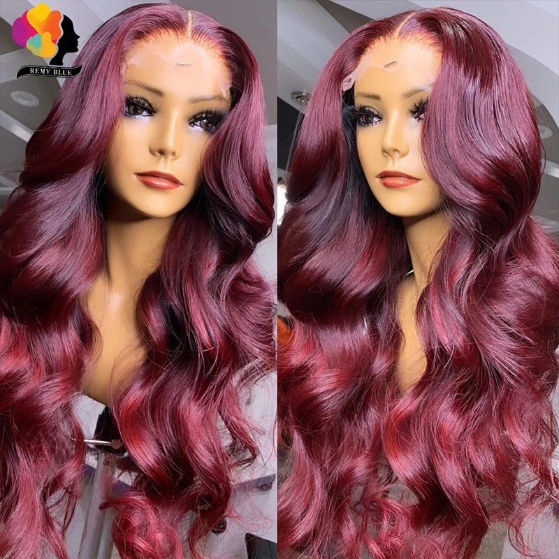 

Colored 99J Red Burgundy Body Wave Human Hair Wigs for Women 13x4 Lace Front Human Hair Wig Pre-Plucked Human Hair Frontal Wigs