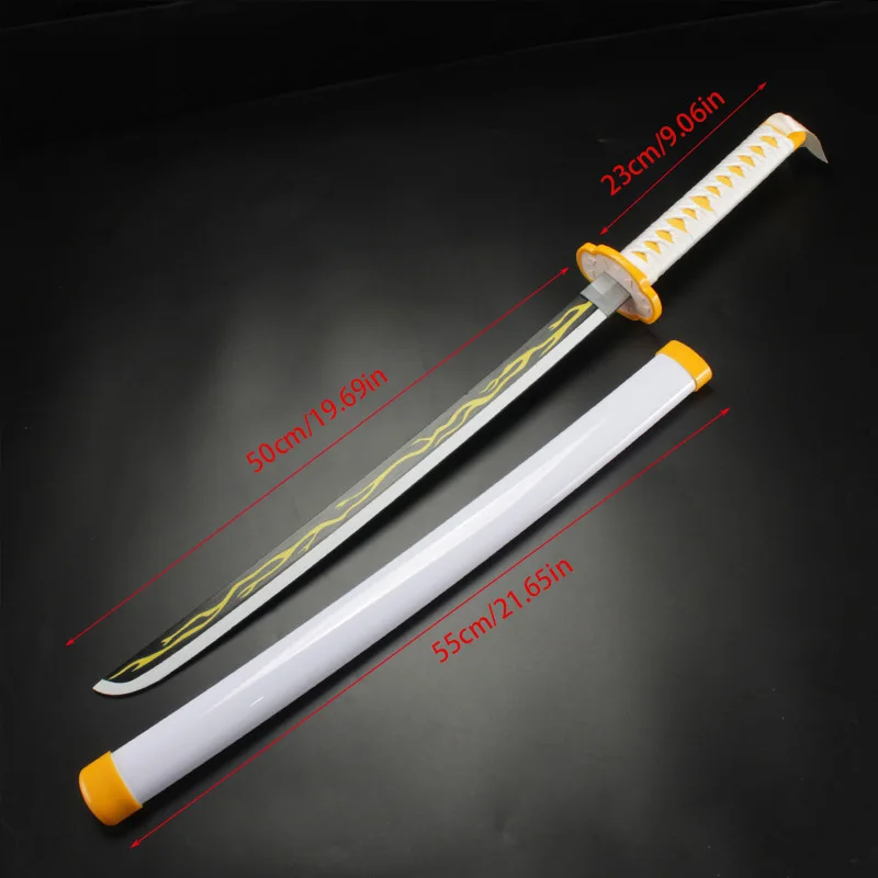 Demon Sword Katana Zenitsu Cosplay rekwisieten originele Anime-patronen Halloween- en kerstcadeaus met riem en houder