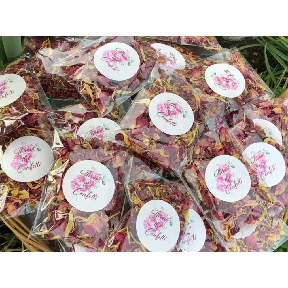 

25 25PCS Custom Biodegradable Confetti,Throws the Confetti , Personalised Dried Red Rose Wedding Confetti Biodegradable Organica