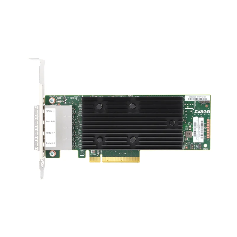 Broadcom HBA 9305-16e 05-25704-00 4 * SFF8644 Внешний интерфейс PCIe 3.0 x8 Адаптер хост-шины Поддержка жесткого диска 12G SAS и SATA