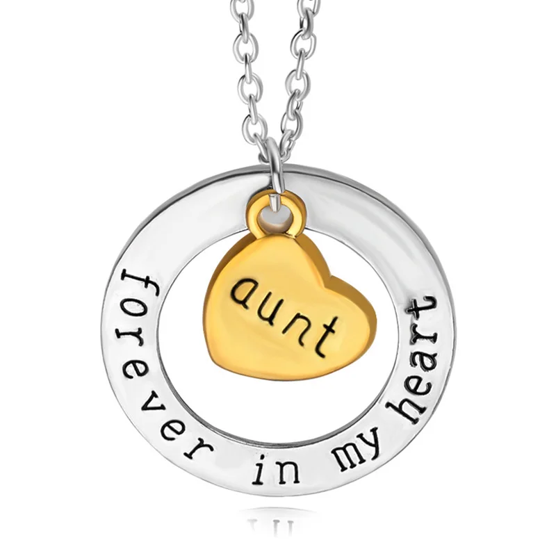 Dad Sister Uncle Aunt Mom Brother Son Grandpa Grandma Daughter Forever In My Heart Jewelry Pendant Necklace Father's Day Gift