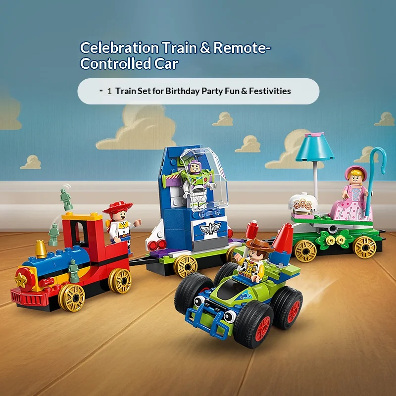 Bloques Lego Serie Disney 43264 Toy Story Tren de Celebración y Coche con Control Remoto, Juguete de Construcción de Rompecabezas para Niños, Regalo