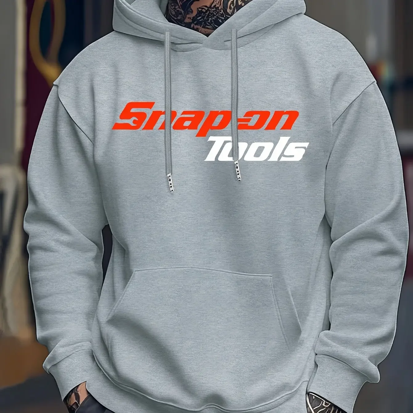 Sudadera con capucha casual para hombre con estampado llamativo "SNAP ON TOOLS" sudadera con capucha de estilo regular