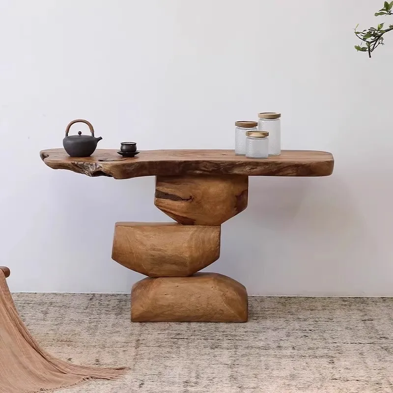 

Solid wood entrance table designer high-end entrance entrance table against the wall end view table art zen side table