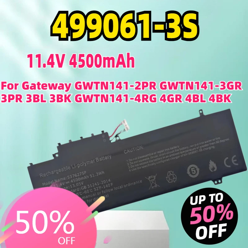 

Новый аккумулятор 499061-3S 5376275P NV-549067-3S NV-509067-3S для шлюза GWTN141-2PR GWTN141-3GR 3PR 3BL 3BK GWTN141-4RG 4GR 4BL 4BK