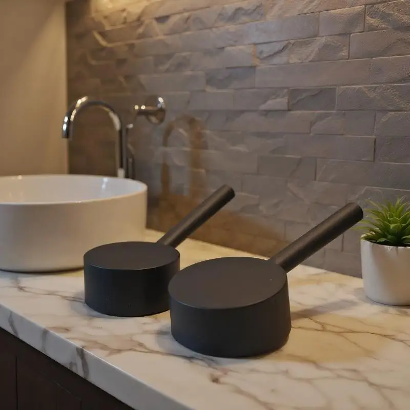 35/40mm Cartridge Spool Faucet Handle - Chrome-Plated Brass Replacement Handle for Bathroom Sink Faucets, Easy Installation Tool