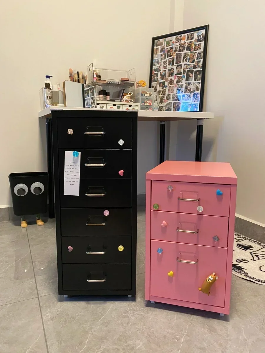 Ant Ya Black Discount Tin Cabinet Black Powder Bedside Cabinet Multi layered Classification Storage Cabinet Household Hot sales