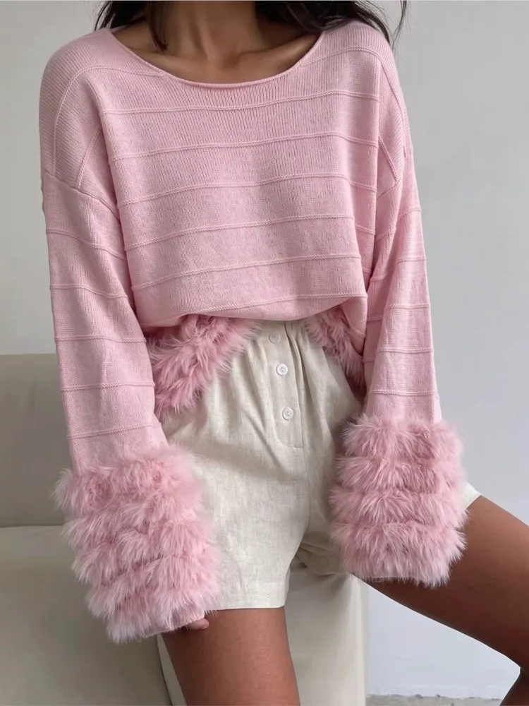 2026 MsChuh Autumn Women's Clothing Long Sleeves Pullover Solid Color All-match Loose Simple Style Sweater Fashion Casual Trendy