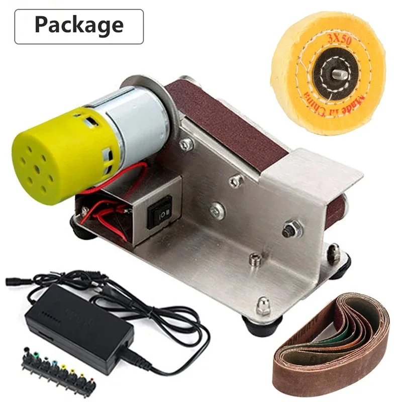 110V/220V Mini Electric Belt Sander DIY Polishing Grinding Machine Cutter Edges Sharpener Multifunctional Grinder Power Tool
