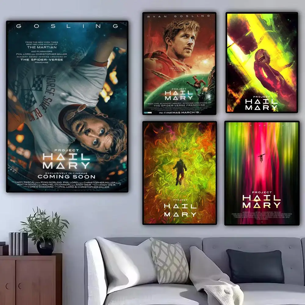 Movie P-Project Hail Mary Painting Calligraphy Modern Canvas Poster Wall Art Aesthetic Bedroom Decor for Cafe Home Gift