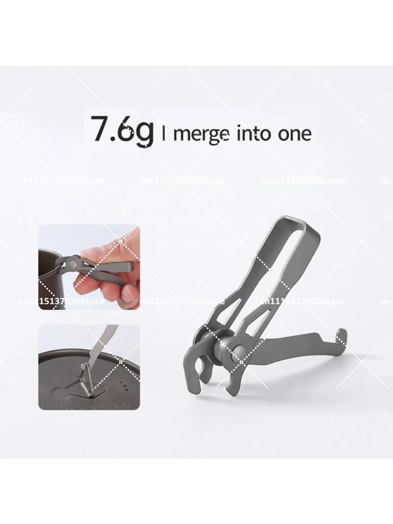 7.6g Titanium Multi-Use Pot Handle/Gripper-Ultralight Outdoor Accessory Compatible with Most Cookware