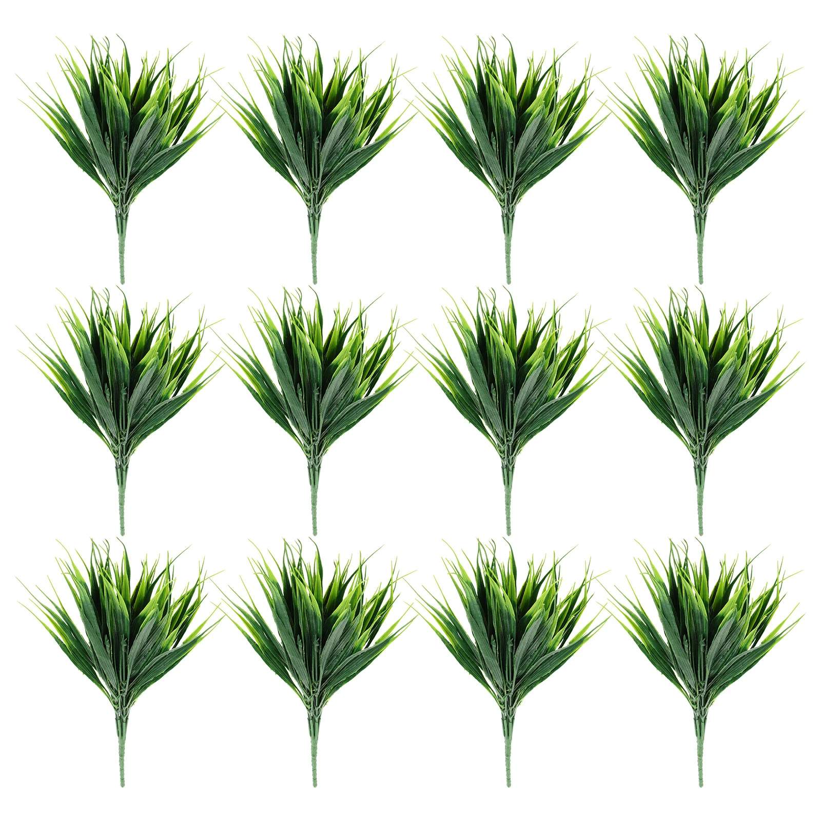 

15Pcs Imitation Grass Plastic Decorative Plants Realistic Green Balcony Window Sill Dining Table Desk Garden Room
