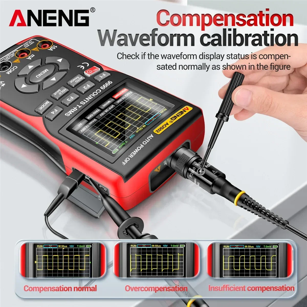 AOS02 multimetro oscilloscopio digitale professionale True RMS 48 MS/s frequenza di campionamento 10MHZ memoria dati larghezza di banda analogica