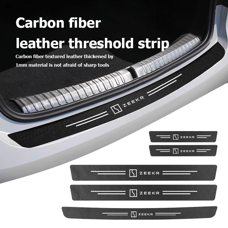 Pegatinas protectoras de alféizar de puerta de coche de fibra de carbono, accesorios para Zeekr 001 009 007 MIX X 7X Krypton 003 7X 2024 2025 X EV 2023
