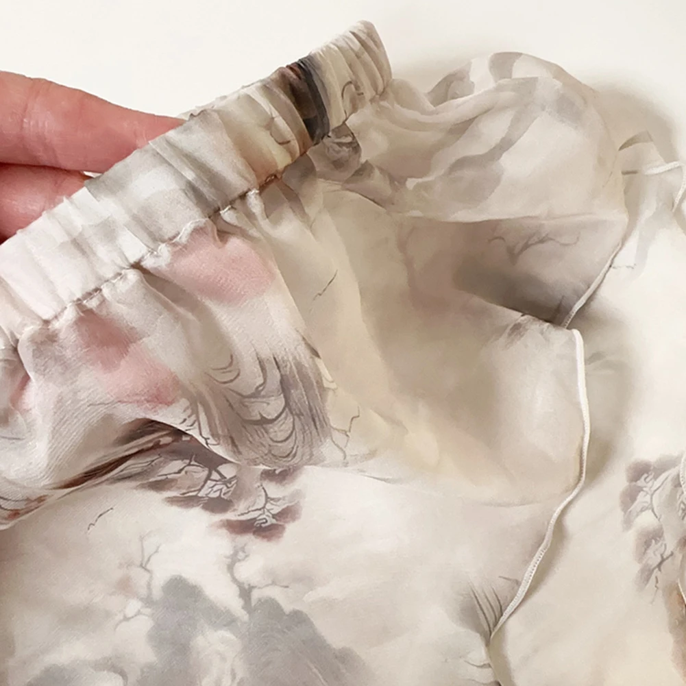 

Chinese Style Printed Sheer Briefs Men Women Ruffles Silky Mesh Hot Sexy Underwear Couples Exotic Lingerie Panties