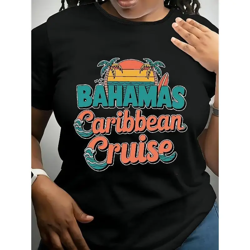 

Unisex Bahamas T-shirt Men Women Retro Caribbean Cruise Graphic Tee Summer Vacation Trip Outfit Top