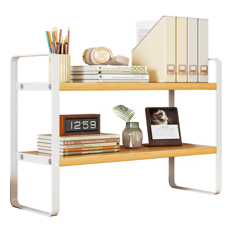 Desktop bookshelf storage rack, multi-layer simple office desk  modern minimalist student