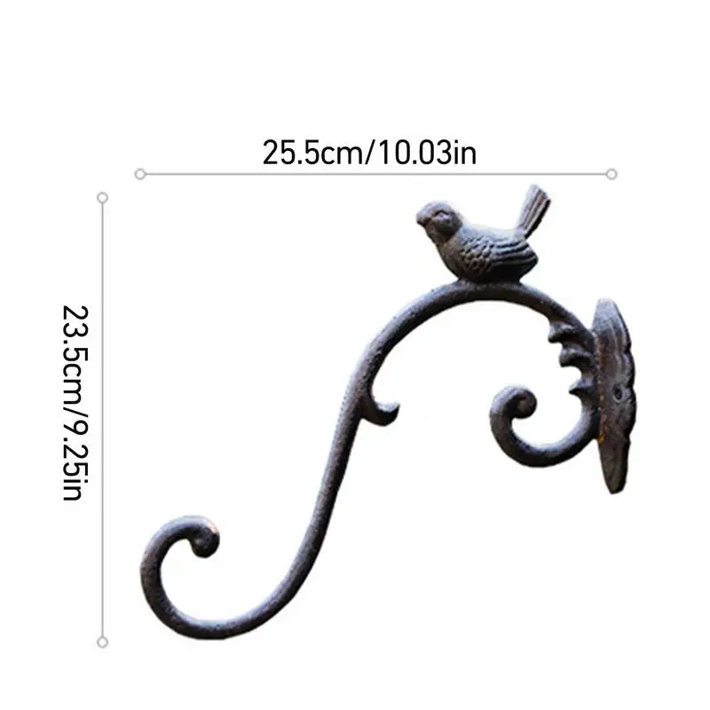 Decorative Hanging Basket Wall Hook Heavy Duty Rustic Cast Iron Coat Hooks Retro Strong Kitchen Wall Plant Antique Hanger