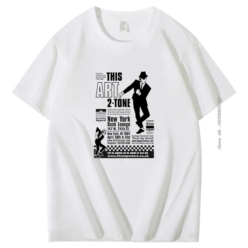 Summer Cotton T-Shirt 2 Tone Ska Tops Tee Mens The Specials Dance Craze Madness 2tone Selecter Top High Quality Mens Clothes