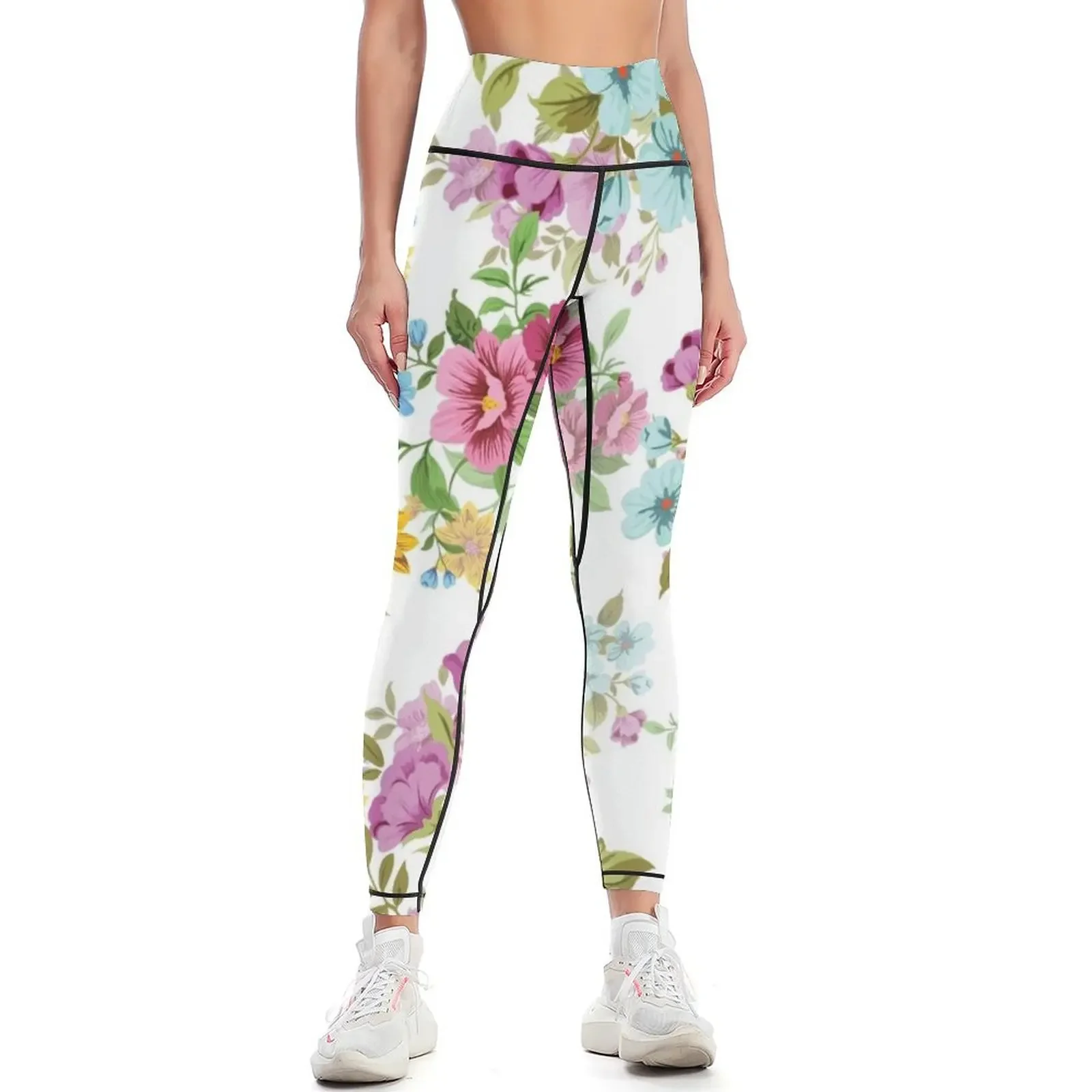 

Seamless Floral Pattern Dresses Leggings trousers high waist Fitness's gym clothes Sports pants woman Womens Leggings