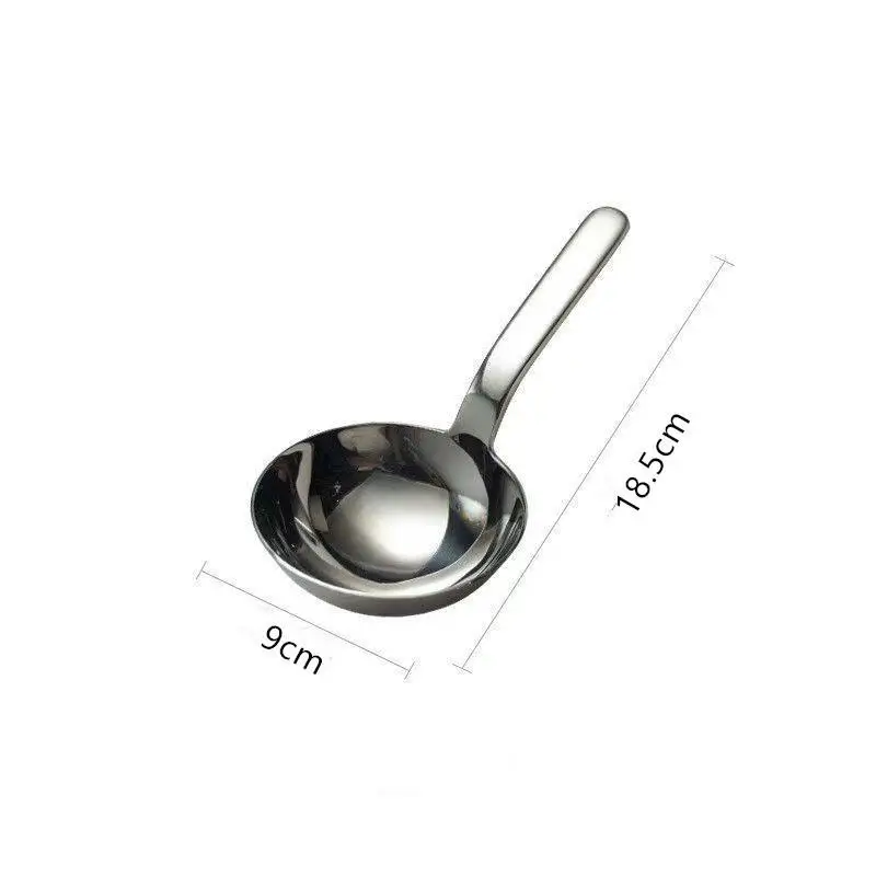 Utensils 201 Stainless Steel Deepen Tablespoons Soup Ladle Short Handle Large Ramen Bouillon Spoon Kitchen Tableware Cooking