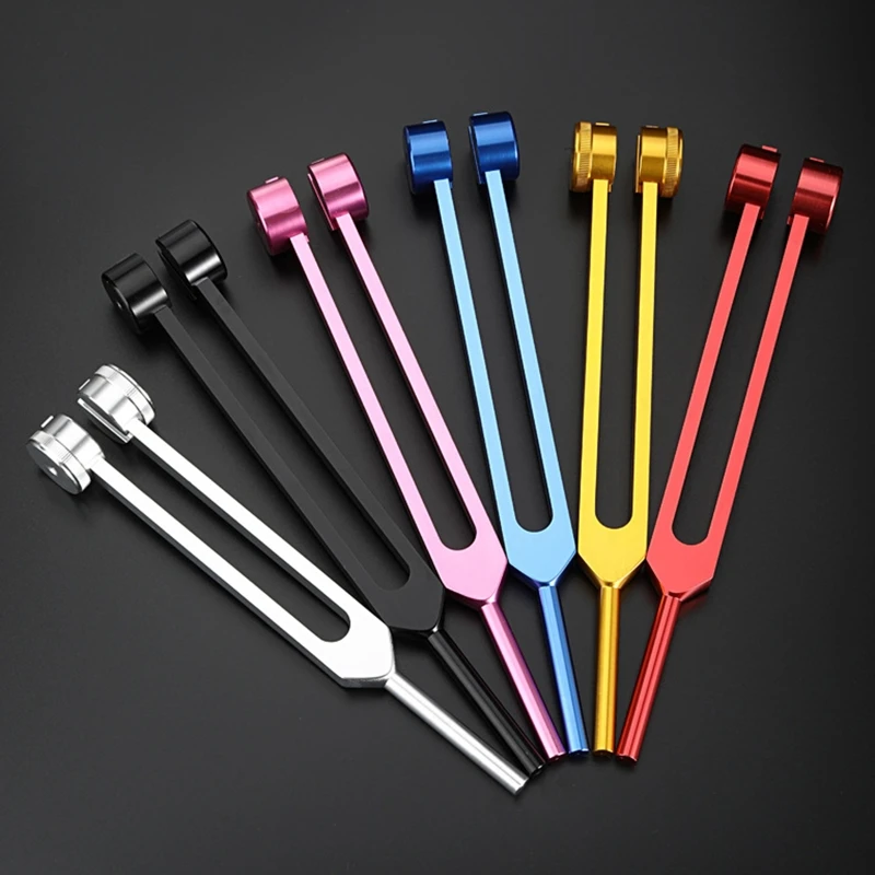 Tuning Fork Set 128 Hz Medical Tuning Fork Hearing Test Aluminum Alloy Tuning Energy Fork with Hammer Tap Musical Tool Q84D