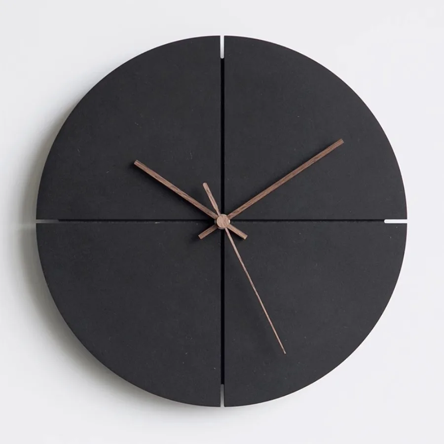 

Elegant Home Wall Clock Pieces Hand Gift Art Unique Decoration Wall Clock Living Room Round Black Silent Reloj Pared Home Decor