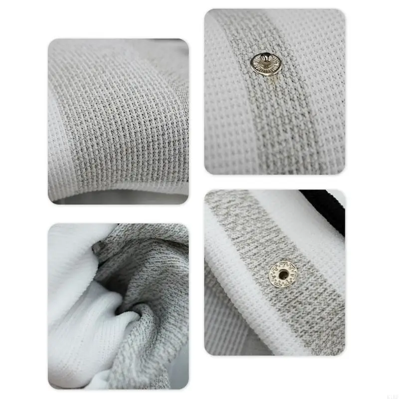Microcurrent Beauty Gloves with Silver Fiber Fabric, Full Finger Gray Massage Glove Pair for Spa Staff and Home Beauty K1KF
