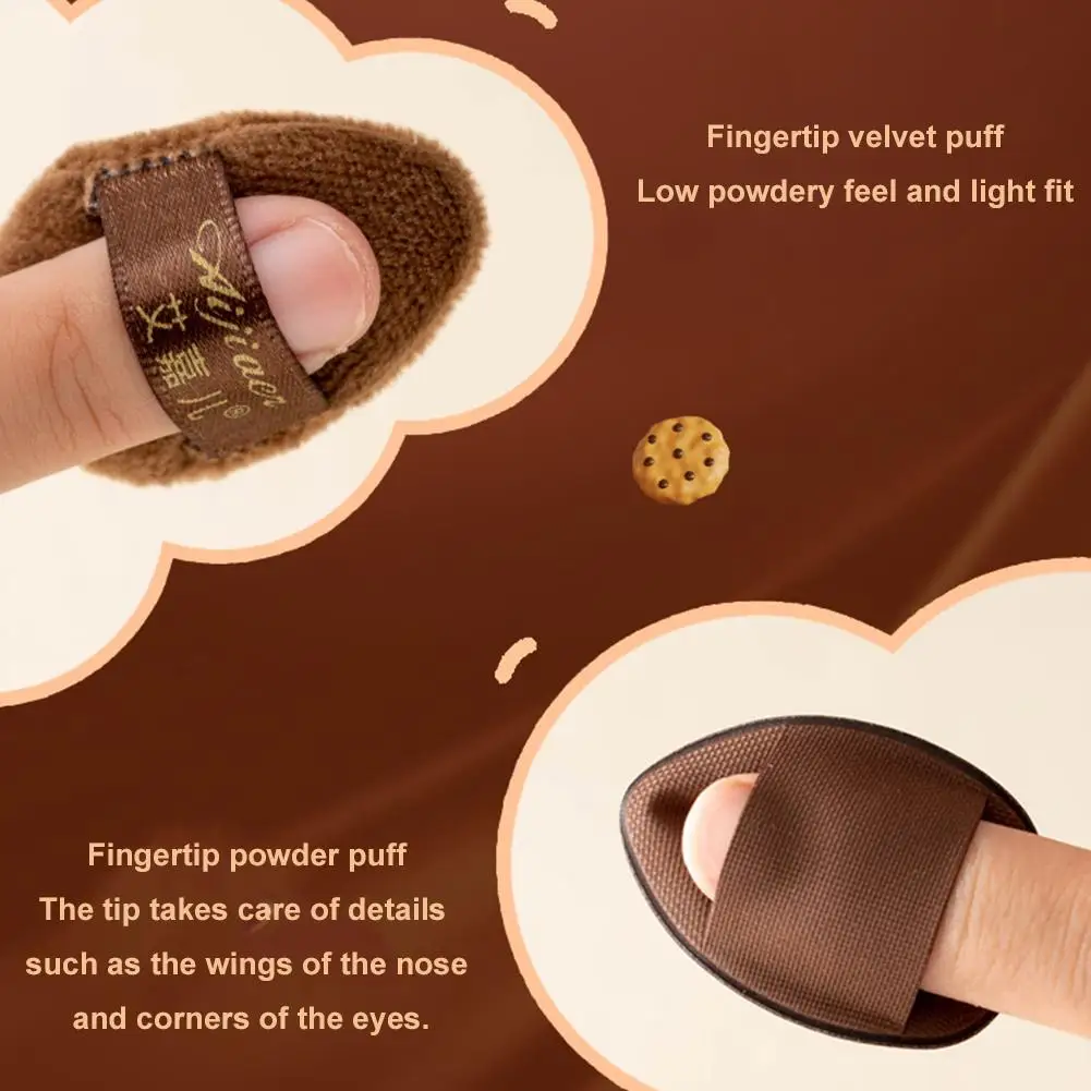 6 قطعة/المجموعة الشوكولاته كوكي مسحوق نفخة الجافة والرطبة ثنائي الغرض سوبر لينة دافئ الإسفنج المخفي الأساس ماكياج مسحوق نفخة #4