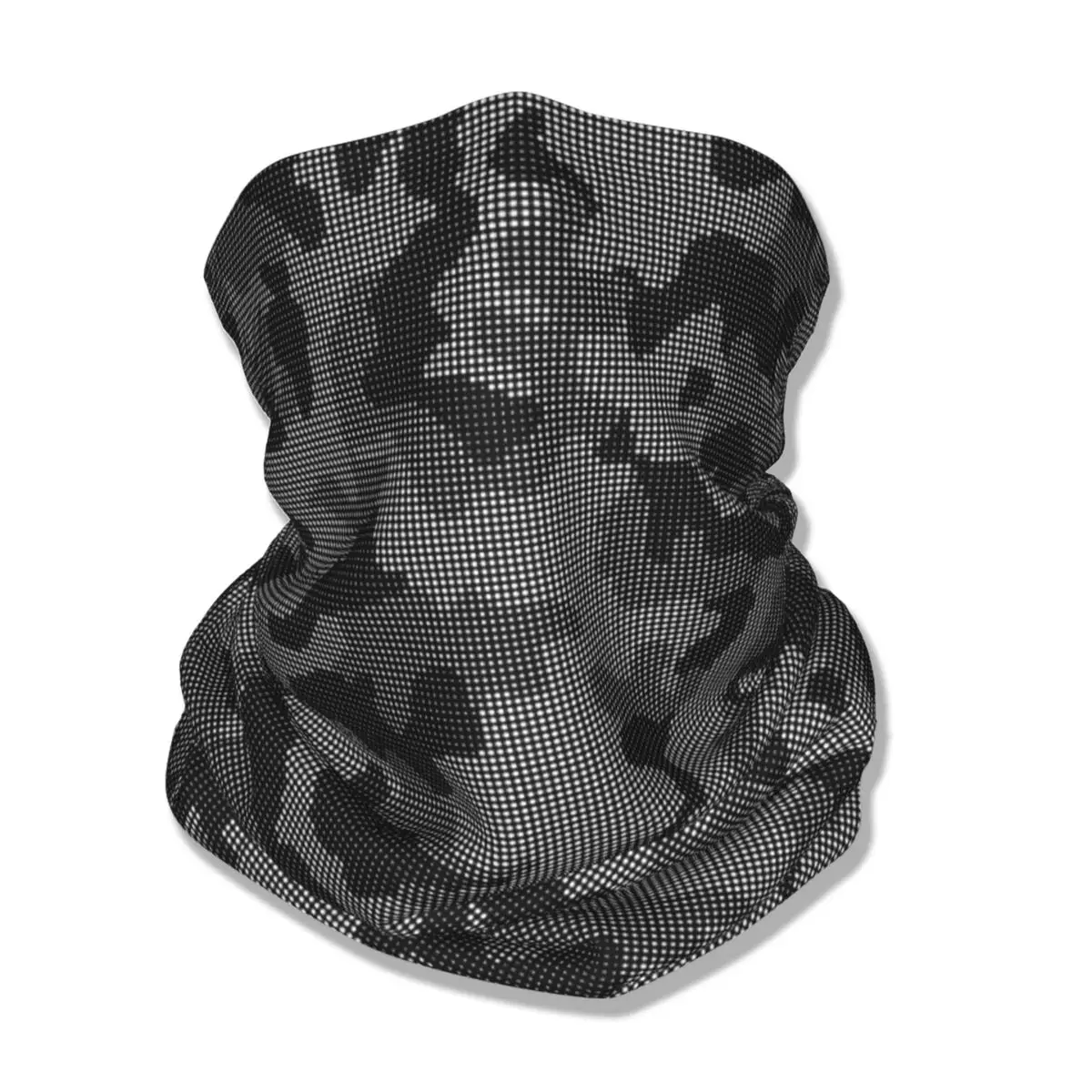 Camouflage Of Dots Bandana Neck Gaiter Black And White Military Balaclavas Mask Scarf Warm Headwear Running for Men Women Adult