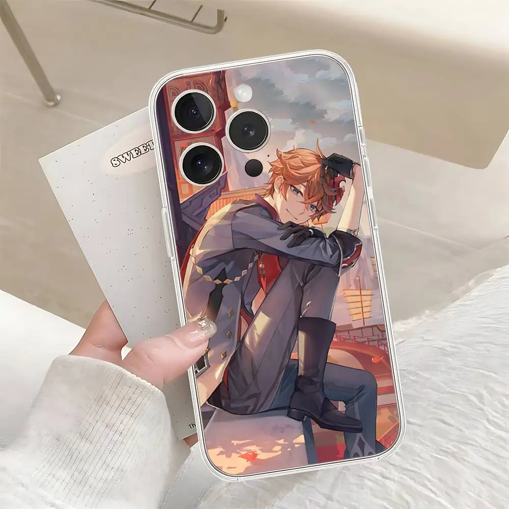 حافظة هاتف T-Tartaglias لهاتف آيفون 17 16 15 14 Plus 13 12 11 Pro Max غطاء خلفي شفاف #6