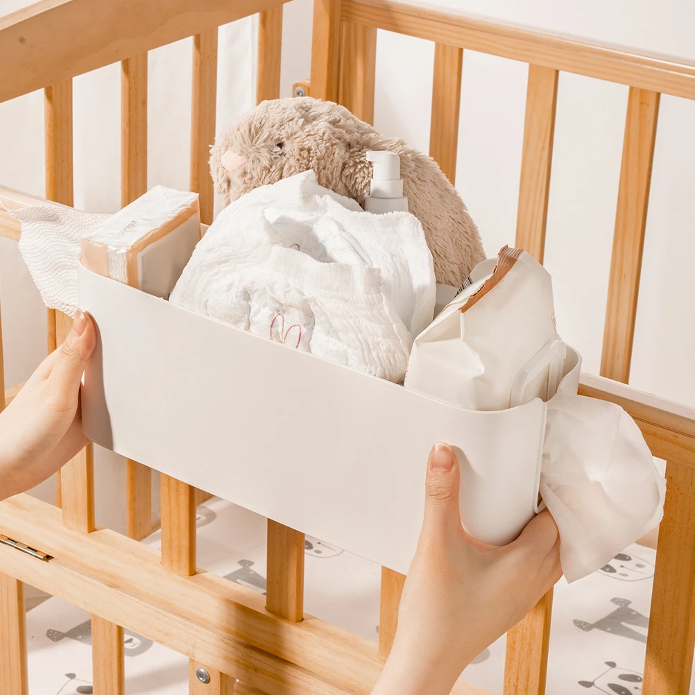 

2 pcs Bedside Storage Basket Plastic Hanging Organizer Holder For Dorm Desk Tablet With Hooks Desktop Storage Solution