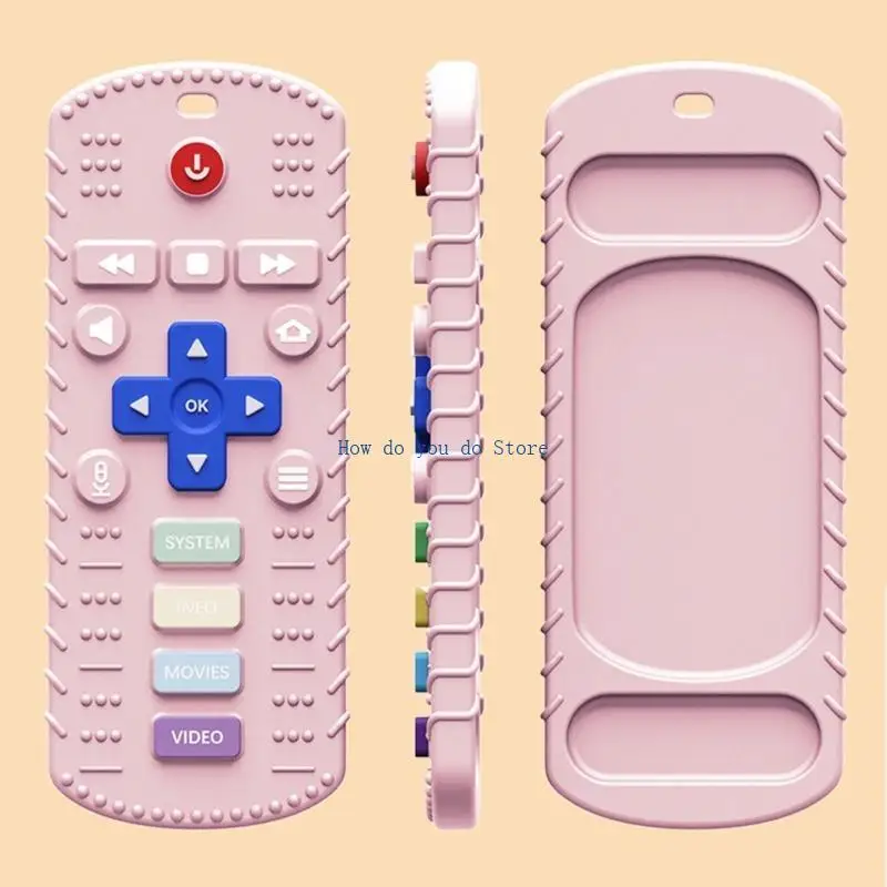 

19QF Remote Control Teething Silicone Teether for Babies 6-18 Months