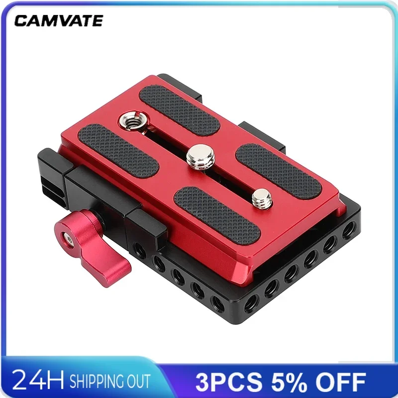 CAMVATE-مشبك لوح مانكروتو بمشبك قاعدة ، مزلق ، تحرير سريع ، قفص كاميرا ، حامل ثلاثي القوائم ، في ، أو ،