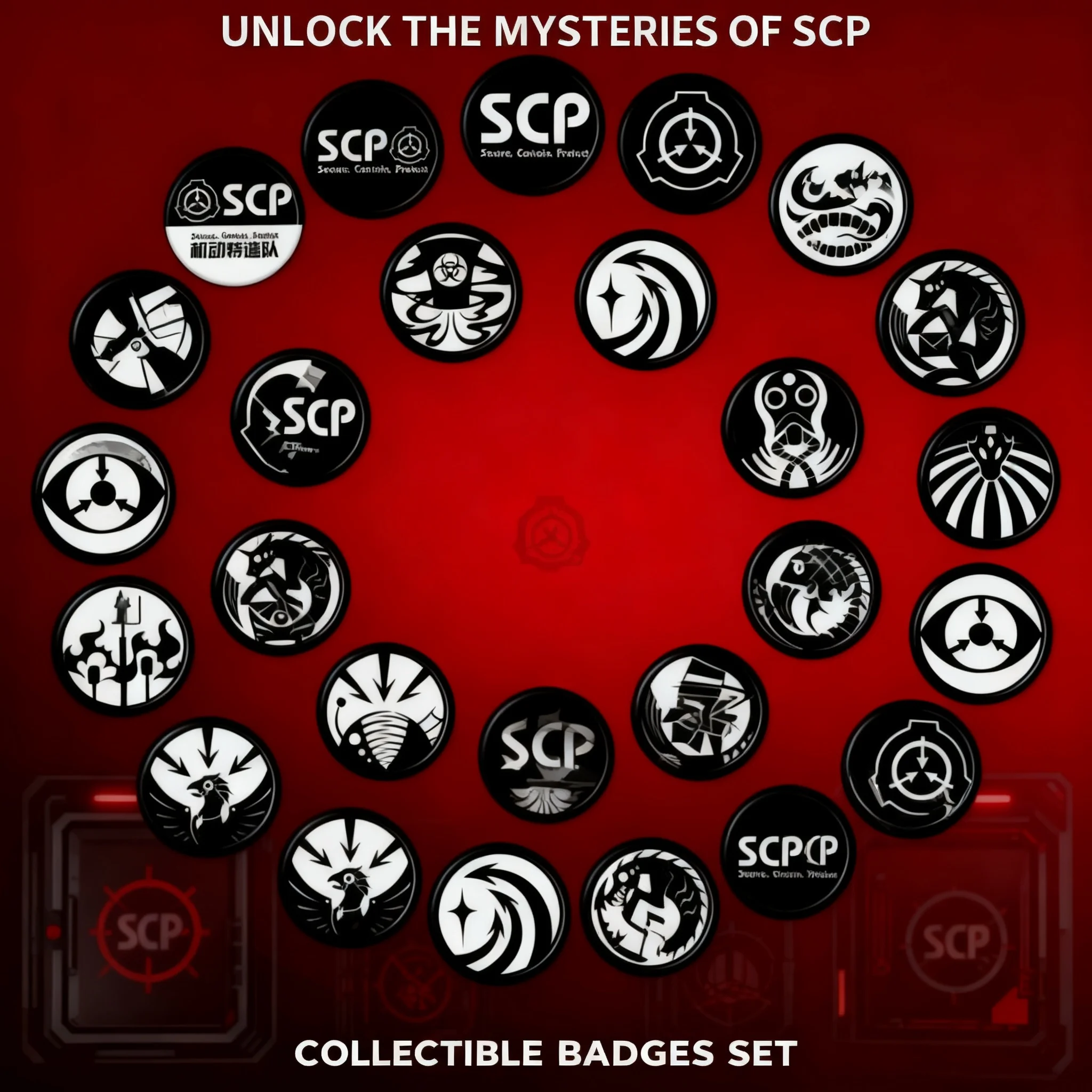 

SCP Foundation Mirror Task Force Cosplay Badge Anime Manga Pin Brooch Button Custom Character Emblem Collectible Accessory Gift