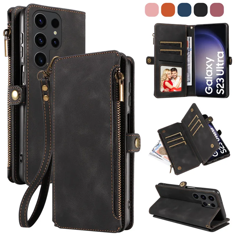 

For Samsung Galaxy S25 S26 S24 S23 S22 S21 S20 FE Ultra PLUS A17 A54 A56 A55 A34 Case 5g Luxury Leather Flip Wallet Phone Bags