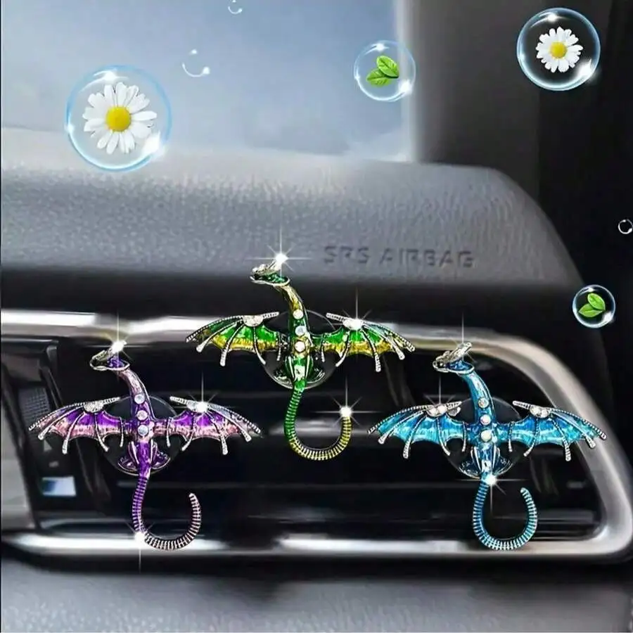 

1pc Cool Shining Dragon Shaped Automotive Air Freshener - Elegant Vent Clip Aromatherapy, Light Aroma
