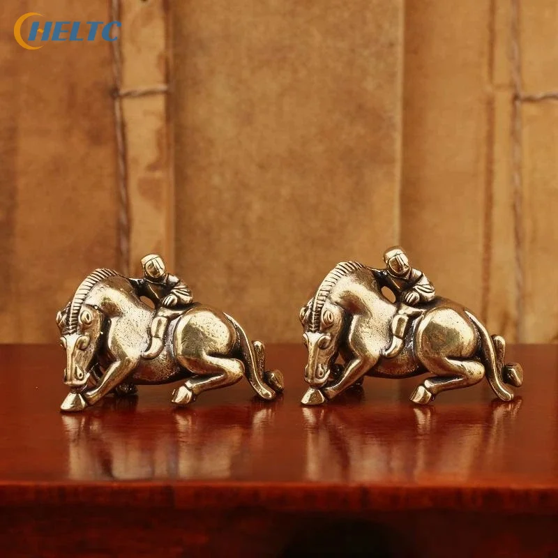Horse Figurines Miniatures Child Riding Home Office Desktop Decoration Of Horse Brass Feng Shui Horse Figurines Miniatures Gift