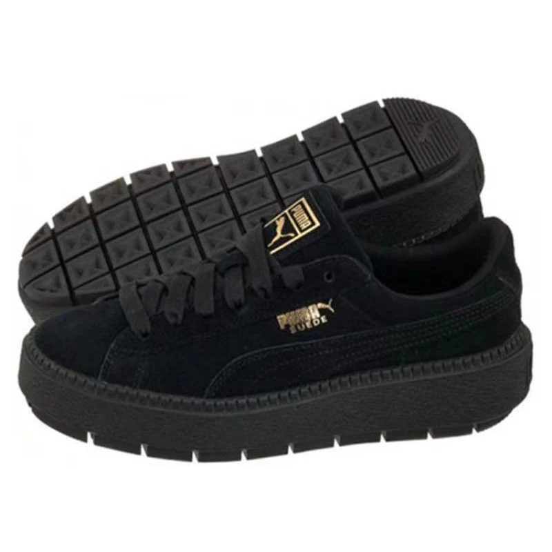 PUMA Platform Trace camoscio nero confortevole antiscivolo leggero Low cut Board Shoes for Women Black