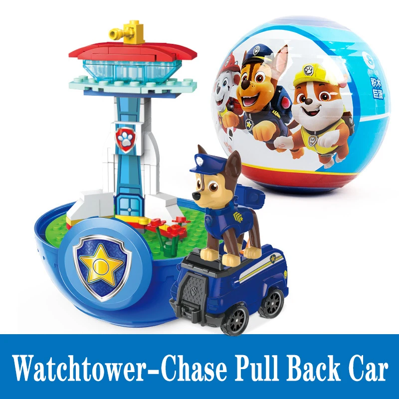 Paw Patrol Gifts Big Twisted Egg Skye Watchtower Return Car Paw Patrol Anim Character Marshall Rubble Chase Kids Educational Toy