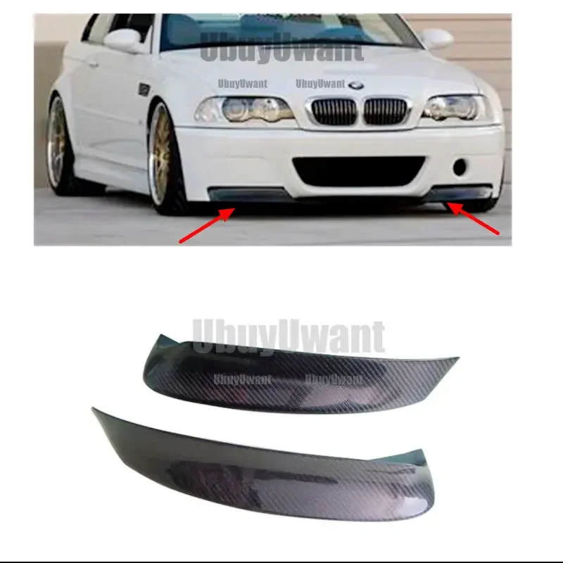 Car Front Bumper Splitters Diffuser Spoiler Splitter Lip Guard Lip For BMW E46 1999-2006 2001 M3 Carbon Fiber CSL Style